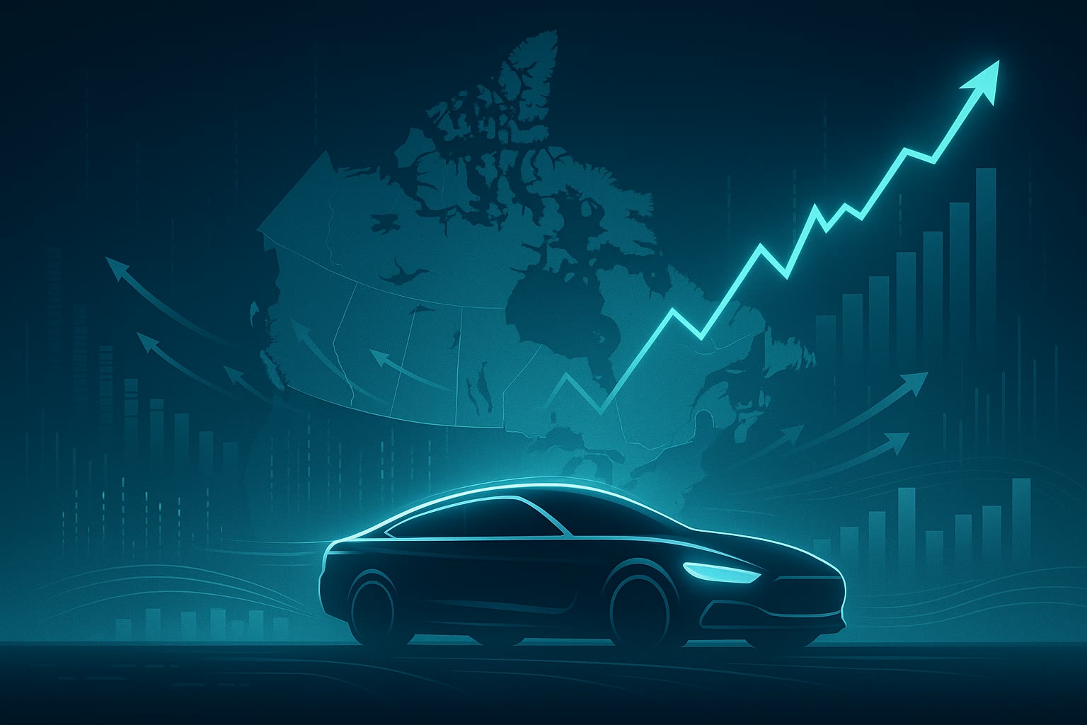Canadian automotive stocks and export trends dashboard